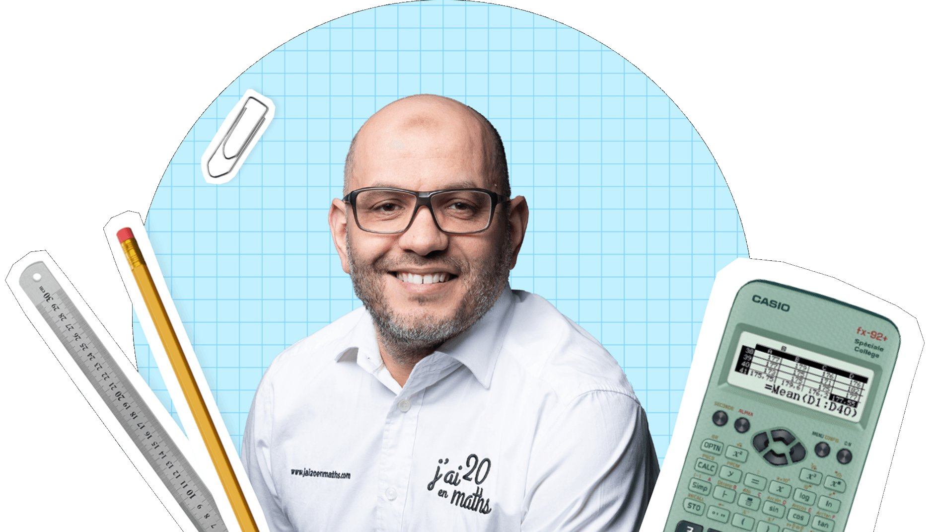 Younss Messoudi, fondateur de J'ai 20 en maths